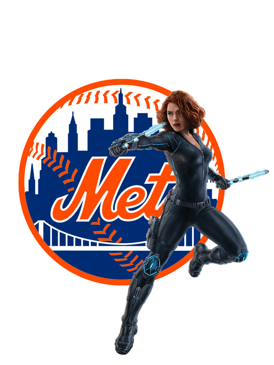 New York Mets Black Widow Logo vinyl decal